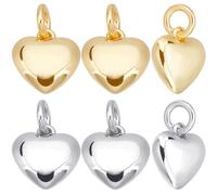 Beebeecraft 1 Scatola 10 Pezzi Ciondoli A Cuore In 2 Colori Placcati In Oro 18K e Platino Piccoli Soffietti A Forma di Amore Ciondoli Pendenti di San con Anello di Salto per Creazione