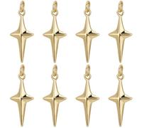 Beebeecraft 1 Scatola 10 Pezzi Ciondoli Croce Placcati In Oro 18K Crocifisso Religioso Stella Celeste Ciondoli Pendenti con Anello di Salto per Creazione di Gioielli Collane Braccialetti