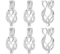 Beebeecraft 1 Scatola 10 Pezzi Gabbie di Perline Ciondoli In Ottone Placcato Platino Porta Pietra Pendenti A Gabbia per Braccialetti Fai Da Te Collana Creazione di Gioielli