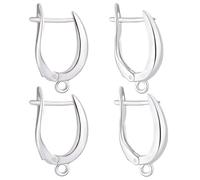 Beebeecraft 1 Scatola 10 Pezzi Orecni A Cero in Argento con Anello 925 Ganci per Orecni A Leva Huggie in Ottone Placcato Argento Sterling Ganci per Orecni Francesi per La Creazione di Gioielli Orecni