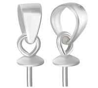 Beebeecraft 1 Scatola 10 Pz Peg Bails 925 Sterling Silver Eye Pin Pinch Bails Pearl Cup Charm Connettori Perle Risultati per La Creazione di Gioielli di Compleanno Fai da Te