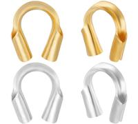 Beebeecraft 1 Scatola 100 Pezzi 2 Colori Guardiani di Filo per Gioielli Placcato In Oro 18K e Platino Placcato A Forma di U Anelli Protezione Del Filo Protezione Del Filo per La Creazione Gioielli