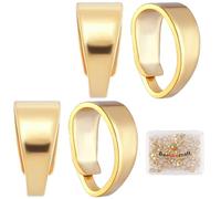 Beebeecraft 1 Scatola 100 Pezzi Vero 24K Placcato Oro (3)K Connettore per Cauzione A Scatto Ciondola Clip per Cauzione Ciondolo con Chiusura A Cauzione Connettore per Cauzione per Creazione