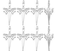 Beebeecraft 1 Scatola 12 Pezzi Spada Coltello Segnalibro Ciondoli In Acciaio Inossidabile Pugnale Punk Ciondoli per Amanti Dei Libri Fai Da Te Arte Artigianato Bracciale Collana Creazione di Gioielli