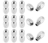 Beebeecraft 1 Scatola 12 Set 304 Fermagli A Vite in Acciaio Inossidabile 0.7mm /0.03 Pollici estremità Ovale in Argento Connettore per Gioielli per La Creazione di Collane e Braccialetti