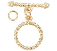 Beebeecraft 1 Scatola 12 Set Chiusura A Ginocchiera Placcata in Oro 18K Connettore per Barra A T con Anello Tibetano e Fermagli per Anelli per La Creazione di Gioielli con Bracciali e Collane