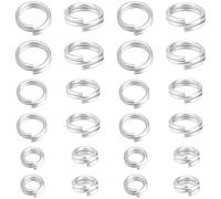 Beebeecraft 1 Scatola 150 Pezzi Anelli di Salto A Doppio Anello 925 Anelli di Salto Rotondi Aperti Placcati in Argento Sterling da 4/5/6mm Piccoli Connettori per Portachiavi per La Creazione di