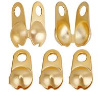 Beebeecraft 1 Scatola 150 Pezzi Punte per Perline in Ottone Placcato Oro 18K Copri Nodi Punte A Conchiglia Perline Copri Perline Pieghevoli Tappi Terminali per Bracciali Collane