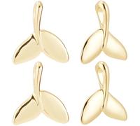 Beebeecraft 1 Scatola 18 Pezzi Ciondoli A Coda di Pesce Ciondoli A Coda di Sirena in Vero Ottone Placcato Oro 18K Ciondoli A Forma di Coda di Balena con Animali Marini Oceanici per La Creazione di