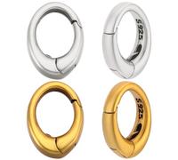 Beebeecraft 1 Scatola 2 Pezzi 2 Colori Anelli A Molla per Cancelli 925 Argento Sterling O Ring Chiusura Carabina Moschettone Clip Blocco Chiusure Portachiavi Connettore Trovare Gioielli Collane