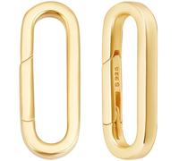 Beebeecraft 1 Scatola 2 Pezzi Anelli A Molla in Oro Placcati in Oro 18K Vero 925 Argento Sterling Rotondo Ovale Grilletto Connettore A Scatto Gancio Anello Chiusura per Creazione di Gioielli Collana