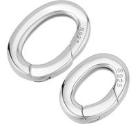 Beebeecraft 1 Scatola 2 Pezzi Chiusura A Molla Ovale 925 Anello A Molla in Argento Sterling Connettore Moschettone Clip Ganci A Scatto Chiusura di Blocco per Forniture per La Creazione di Gioielli