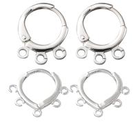 Beebeecraft 1 Scatola 20 Pezzi 2 Stili Accessori per Orecchini A Cerchio Abbraccianti Argento Sterling Rotondi Multiforo Ganci per Orecchino Connettore A Monachella con Anello per Forniture per