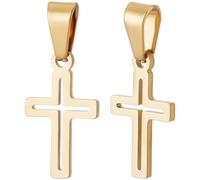 Beebeecraft 1 Scatola 20 Pezzi 304 ciondoli A Croce in Acciaio Inossidabile Piccoli Ciondoli A Forma di Crocifisso di Gerusalemme Cavi e Lucidi con Clip A Pizzico per La Creazione di Gioielli