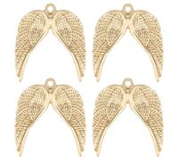 Beebeecraft 1 Scatola 20 pezzi Ciondoli Ali D'Angelo In Vera Lega Placcata Oro 18k Tibetana in Metallo a Forma di Piuma con Ali Pendenti per La Creazione di Gioielli Ciondoli Collane Bracciali Fai da
