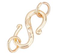 Beebeecraft 1 Scatola 20 Pezzi di Chiusure A Gancio Ottone Placcato Oro 18k Connettore da 13.5 mm con Fermaglio per Collana con 40 Pezzi di Anello di Salto per La Creazione di Gioielli Fai da Te