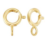 Beebeecraft 1 Scatola 20 Pezzi Fermagli A Molla con Panno per Lucidatura in Argento Placcato Oro 18K 925 Fermagli Rotondi Piccoli in Argento Sterling per La Creazione di Gioielli Connettori Collane