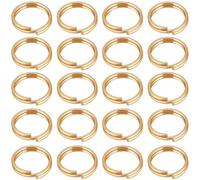 Beebeecraft 1 Scatola 200 Pezzi Anelli di Congiunzione A Doppio Anello Placcati in Oro 18K 304 Anelli di Congiunzione Aperti in Acciaio Inossidabile da 6mm Anelli Rotondi Divisi per Fai da Te