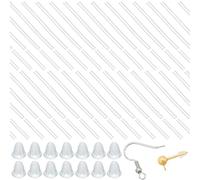 Beebeecraft 1 Scatola 200 Pezzi Manicotti per Orecchini In 2 Dimensioni Manicotti per Orecchini In Silicone e Plastica Manicotti per con 200 Pezzi Dadi A Campana per Orecchie Orecchini