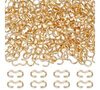 Beebeecraft 1 Scatola 200 Pezzi Numero 3 Fermagli A Forma di Ottone Placcato Oro 18K Catena A 8 Forme Connettori A Maglia Rapida Chiusura A Catena con Nodo di Fascino per Braccialetti Collane