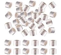 Beebeecraft 1 scatola 200 pezzi Perline A Crimpare 925 perline Distanziatrici A Colonna Placcate In Argento Sterling Connettore di Collegamento per Bracciale, Collana, Creazione di Gioielli, Accessori