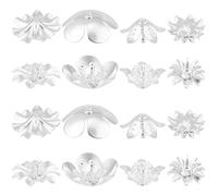 Beebeecraft 1 scatola 24 pezzi Tappo Perline 925 perline Fiore In Ottone Placcato Argento Sterling Tappo Multi Petalo A Forma di Tazza per Orecchino Collana Creazione di Gioielli