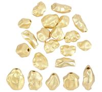 Beebeecraft 1 Scatola 25 Pezzi Perline Irregolari in Ottone Placcato Oro 18K 5 Stili Perline Dorate Attorcigliate Nuggets Attorcigliate Distanziatori Perline Sciolte per La Creazione di Gioielli per