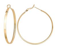 Beebeecraft 1 Scatola 3 Paia Orecchini Ad Anello per Donna in Vero Ottone Placcato Oro 14K Orecchini A Cerchio Grandi e Rotondi in Metallo Orecchini Spessi Leggeri Orecchini Oversize in Oro Set 50mm