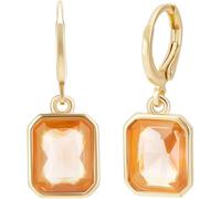 Beebeecraft 1 Scatola 3 Paia Orecchini Pendenti con Pietra Portafortuna in Ottone Dorato Piccoli Orecchini A Cerchio con Chiusura A Leva Orecchini Pendenti con Cristallo di Zirconia Cubica