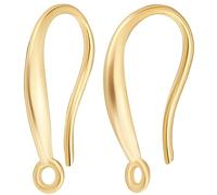 Beebeecraft 1 Scatola 30 Pezzi Ganci per Orecchino Francesi 24K Placcati in Oro Ganci per Filo per Orecchie con Anello Ciondola Amo da Pesca per Ricerca di Gioielli Fai da Te