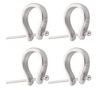 Beebeecraft 1 Scatola 4 Pezzi Chiusura per Collana Ganci per Ciondoli in Argento Sterling con Perno A Sfera A Forma di U Fascino Perlina Connettore per Collana di Gioielli Fai da Te Artigianato