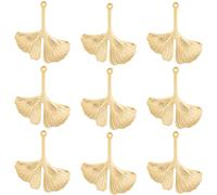 Beebeecraft 1 Scatola 40 Pezzi Ciondoli Foglia di Ginkgo Placcati in Oro 24k Foglie Autunnali Pendenti con Piante Ispirati alla Natura Ciondoli Forniture Artigianali per Creazione di Gioielli