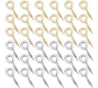 Beebeecraft 1 Scatola 400 Pezzi Piccoli Perni A Vite con Ocello 304 Ocelli In Acciaio Inossidabile Da 10 mm usure Filettate Ganci per Perline Mezze Forate Creazione di Gioielli Fai Da Te (Oro Argento)