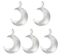 Beebeecraft 1 Scatola 5 Pezzi Ciondoli Luna Crescente 925 Ciondoli Luna Opaca In Argento Sterling con Foro per La Creazione di Gioielli
