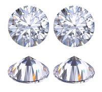 Beebeecraft 1 Scatola 50 Pezzi Cabochon Cubic Zirconia Bianco AAA Rotondo 8mm Diamante Piccolo Sciolto CZ Pietra Sintetica Gemma per Creazione di Gioielli Fai da Te