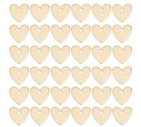 Beebeecraft 1 Scatola 50 Pezzi Ciondoli A Forma di Cuore in Oro Ciondoli d'Amore Piatti in Ottone Placcato Oro 18K con Foro da 1 mm per La Creazione di Gioielli Collane Braccialetti Fai da Te