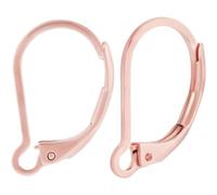 Beebeecraft 1 Scatola 50 Pezzi Ganci per Orecchini Francesi 304 Acciaio Inossidabile Oro Rosa Ipoallergenico Orecchini A Monachella Pendenti 16.5x10mm per Orecchini Creazione di Gioielli Fai Da Te