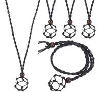 Beebeecraft 1 Scatola 6 Pezzi Cordoncino per Collana Cordoncino Cerato con Pietra Vuota Collana Nera Collana con Gabbia Regolabile In Pietra di Cristallo per La Creazione di Gioielli (69 cm)