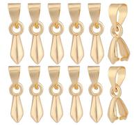 Beebeecraft 1 Scatola 60 Pezzi Rompighiaccio Pinch Bails 14 Ottone Placcato Oro 2 Dimensioni Collana Pinch Bails Connettore con Anello per La Creazione di Gioielli Collana con Ciondolo