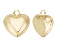 Beebeecraft 1 Scatola 8 Pezzi Ciondoli A Forma di Cuore Soffiato Placcato In Oro 18K Liscio Forma D'Amore Gocce Ciondoli per Creazione di Gioielli Collane Braccialetti Artigianato Fai Da Te