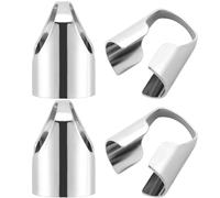 Beebeecraft 1 Scatola 80 Pezzi Cappucci in Pelle Terminali in Acciaio Inossidabile Crimpare Ripiegabili Terminali del Cavo Connettori per Creazione di Gioielli Braccialetti Fai da Te Collane