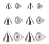 Beebeecraft 1 Scatola 90 Pezzi 3 Misure di Viti per Orecchini per Borchie 3/4/5mm in Acciaio Inossidabile Cono Orecchini di Ricambio Dadi per Orecchini in Metallo Argento (Foro: Calibro 20/21)