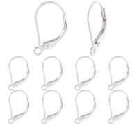 Beebeecraft 1 scatola con 5 paia di Ganci per Orecchini A Leva 925 fili per Orecchini Francesi In Argento Sterling Da 16.5 x 9mm con 925 timbri e 1 panni per Lucidatura per La Creazione di Gioielli