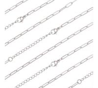 Beebeecraft 1 Scatola da 10 Pezzi Collane A Catena con Graffetta in Acciaio Inossidabile Chiusura A Moschettone Catena per La Creazione di Gioielli da Donna alla Moda Estetica Regalo Lunghezza