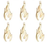 Beebeecraft 1 Scatola da 10 Pezzi di Ciondoli A Forma di Fuoco Placcati in Oro 18K con Anello di Congiunzione per La Creazione di Gioielli Orecchini Bracciali Collane Artigianato Fai da Te