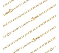 Beebeecraft 1 Scatola da 10 Pezzi di Collane A Catena con Graffetta per Donne 667 collane Girocollo Delicate in Acciaio Inossidabile per Collana di Lunghezza Regolabile