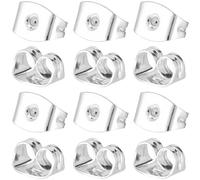 Beebeecraft 1 scatola Da 100 pezzi di Chiusure per Orecchini A Farfalla 925 chiusure per Orecchini con Bloccaggio A Frizione In Ottone Placcato Argento Sterling Dadi di Sicurezza per Perni A Perno