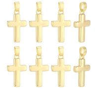 Beebeecraft 1 Scatola da 12 Pezzi in Ottone Placcato Oro 18K Piccolo Ciondolo A Forma di Crocifisso Cristiano per La Creazione di Gioielli Bracciali Collane