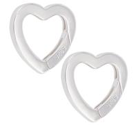Beebeecraft 1 Scatola da 2 Pezzi con Anelli A Forma di Cuore e 925 Clip A Molla in Argento Sterling per La Creazione di Gioielli