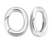 Beebeecraft 1 Scatola da 2 Pezzi con Chiusura A Molla Ovale 925 Anelli A Molla Piccoli in Argento Sterling Gancio A Scatto con Panno per Lucidatura per La Creazione di Gioielli con Braccialetti